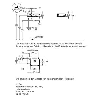 Раковина Keramag myDay 125440000 L 40